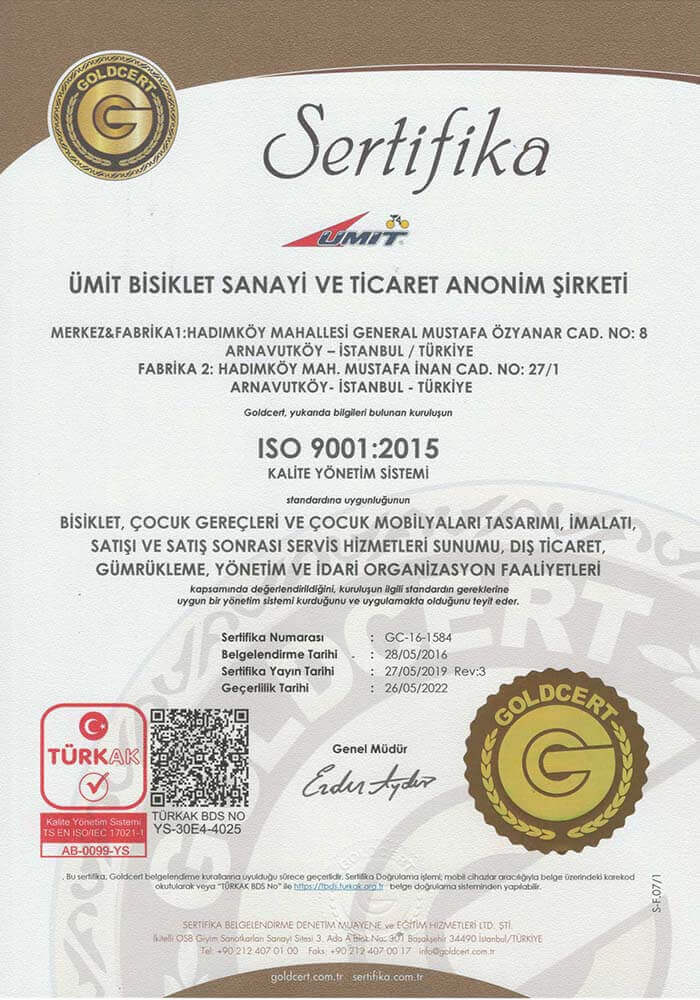 Ümit Bisiklet - ISO 9001